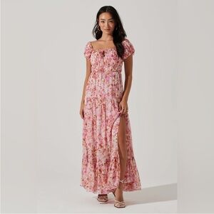 Astr Pink Floral Maxi Dress